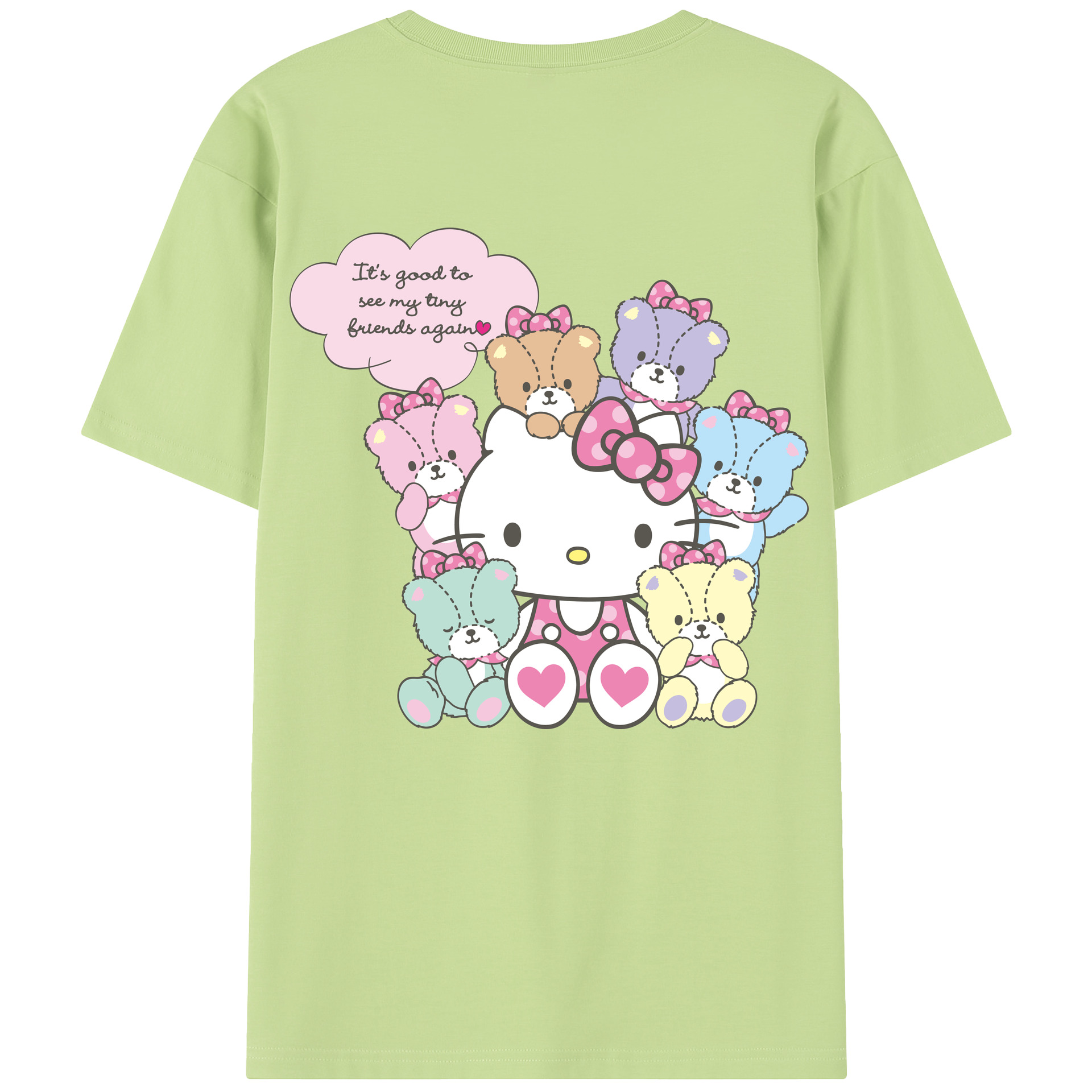 （画像用） Hello Kitty ハローキティ 綿100％半袖Tシャツ（背面プリント）
